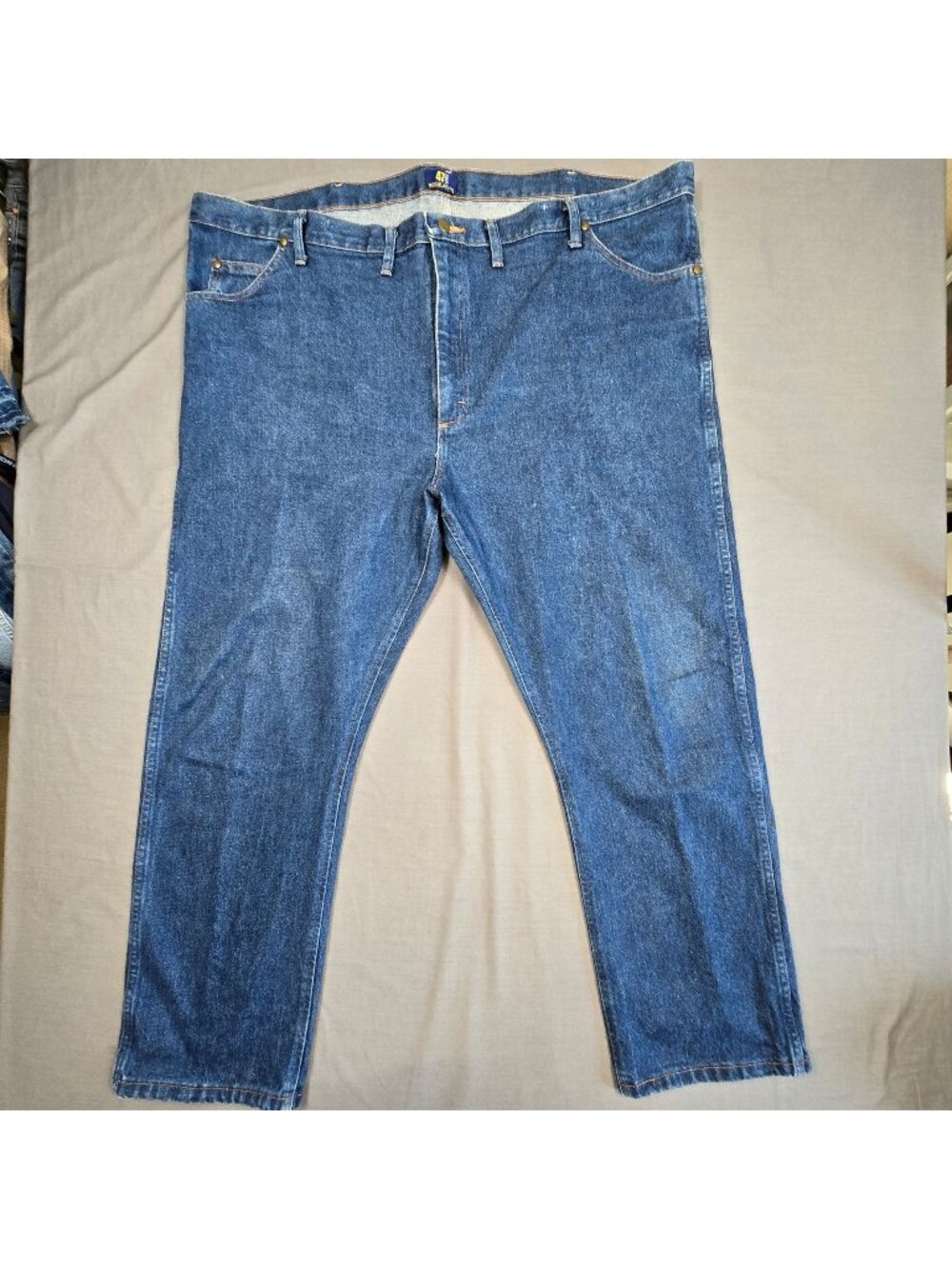 Wrangler 47MWZPW 48x30 Mens Regular Fit Jeans Blue Denim